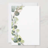 Eukalyptus Rustikale Hochzeit Einladung (Rückseite)