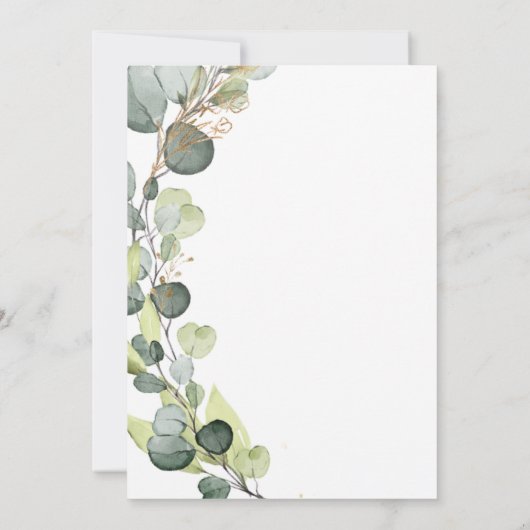 Eukalyptus Rustikale Hochzeit Einladung (Rückseite)
