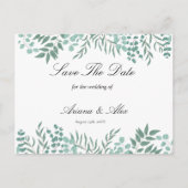 Eukalyptus Rustikale Hochzeit rettet das Datum Postkarte (Vorderseite)