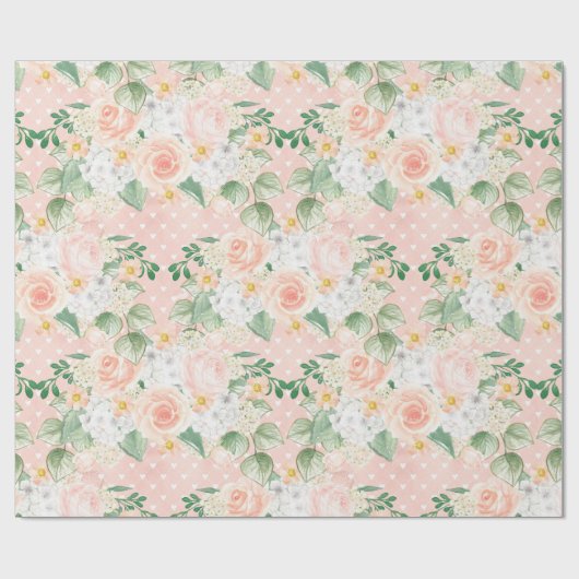 Eukalyptus Rustikaler Blumenkohl Grün rosa Geschenkpapier (Flach)