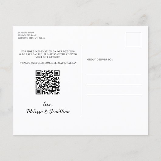 Eukalyptus Rustikaler QR-Code Save the Date (Rückseite)