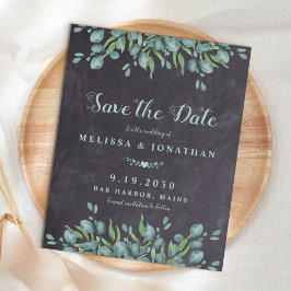 Eukalyptus Rustikaler Save the Date Postkarte