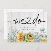 Eukalyptus rustikaler Sonnenblumenkrebs, den wir S Ankündigungspostkarte (Vorne/Hinten)