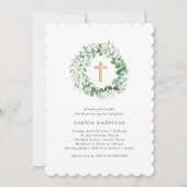 Eukalyptus rustikaler Watercolor Taufe Einladung (Vorderseite)