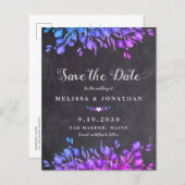 Eukalyptus Rustikales Blatt Save the Date Postc (Vorne/Hinten)