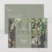 Eukalyptus Rustikales Foto Brautparty Einladungspostkarte (Vorne/Hinten)