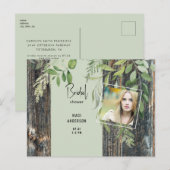 Eukalyptus Rustikales Foto Brautparty Einladungspostkarte (Vorne/Hinten)