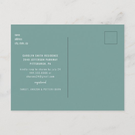 Eukalyptus Rustikales Foto Türkisches Brautparty i Postkarte (Rückseite)