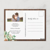 Eukalyptus Rustikales Foto Verlobung GRILLEN Postkarte (Rückseite)