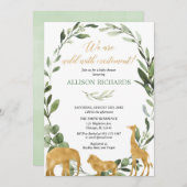 Eukalyptus-Safari-Babydusche Einladung (Vorne/Hinten)