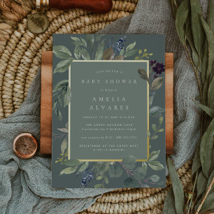 Eukalyptus & Sage Baby Dusche Folieneinladung