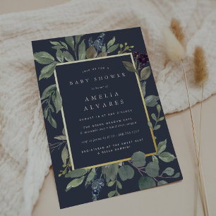 Eukalyptus & Sage Baby Dusche Folieneinladung