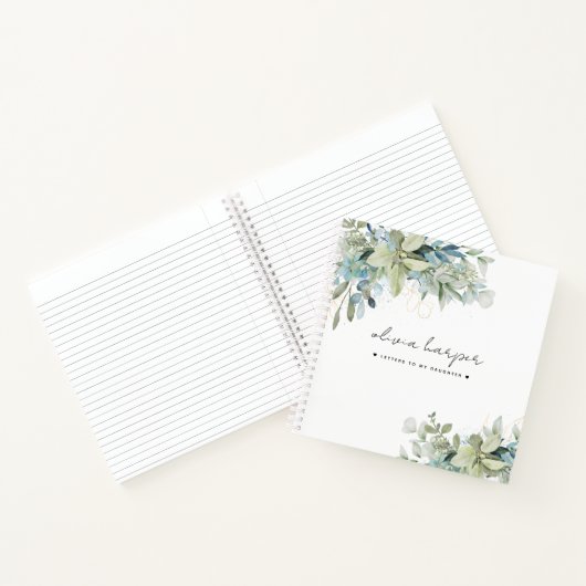 Eukalyptus Sage Blue Letters to My Daughter Memory Notizblock (Innenseite)