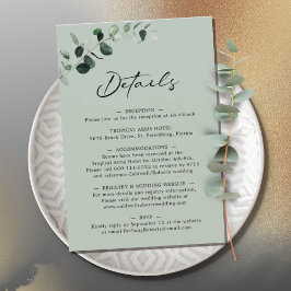 Eukalyptus Sage Calligraphy Wedding Details Begleitkarte