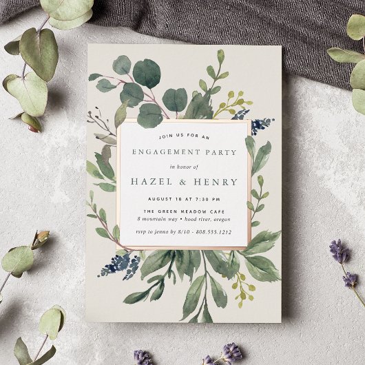 Eukalyptus & Sage Engagement Folieneinladung