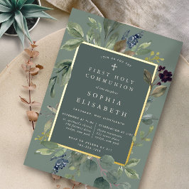 Eukalyptus & Sage Erste Heilige Kommune Folieneinladung