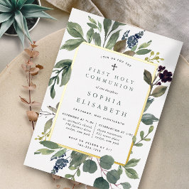 Eukalyptus & Sage Erste Heilige Kommune Folieneinladung