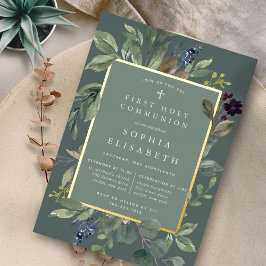 Eukalyptus & Sage Erste Heilige Kommune Folieneinladung