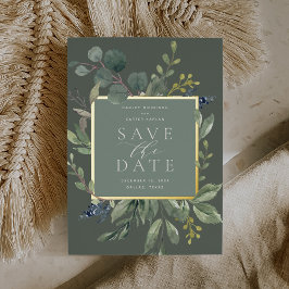 Eukalyptus & Sage Foil Save the Date Karte