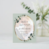 Eukalyptus Sage Foto Einladung Hochzeitsfeiern (Stehend Vorderseite)