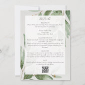 Eukalyptus Sage Green All in One Wedding Einladung (Rückseite)