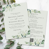 Eukalyptus Sage Green All in One Wedding Einladung