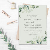 Eukalyptus Sage Green All in One Wedding Einladung