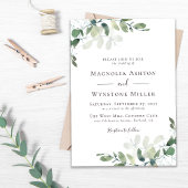 Eukalyptus Sage Green All in One Wedding Einladung