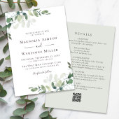 Eukalyptus Sage Green All in One Wedding Einladung
