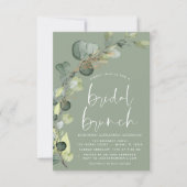 Eukalyptus Sage Green Bridal Brunch Dusche Einladung (Vorderseite)