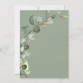 Eukalyptus Sage Green Bridal Brunch Dusche Einladung (Rückseite)