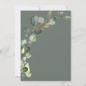 Eukalyptus Sage Green Bridal Brunch Dusche Einladung (Rückseite)