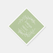Eukalyptus Sage Green Custom Wedding Paper Napkins Serviette (Ecke)