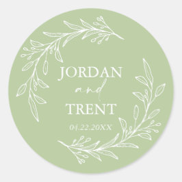 Eukalyptus Sage Green Custom Wedding Stickers