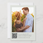 Eukalyptus Sage Green Foto QR Code Hochzeit Einladung (Rückseite)