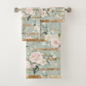 Eukalyptus Sage Green Gold Badhandtuch Set (Insitu)