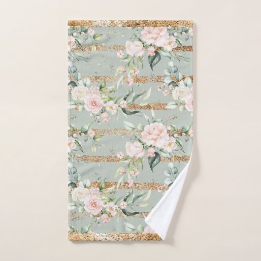 Eukalyptus Sage Green Gold Badhandtuch Set (Handtuch)