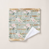 Eukalyptus Sage Green Gold Badhandtuch Set (Waschlappen)