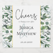 Eukalyptus Sage Green Gold Foil Wedding Wine Label Schaumweinetikett (Einzelnes Label)