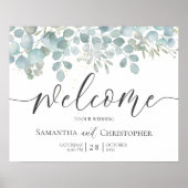 Eukalyptus Sage Green Gold Wedding Poster (Vorne)