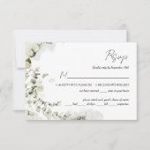 Eukalyptus Sage Green mit Auswahl an Mahlzeiten RSVP Karte (Vorderseite)