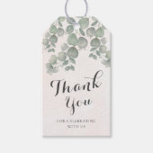 Eukalyptus Sage Green & Orange Wedding Geschenkanhänger (Vorderseite)