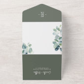 Eukalyptus Sage Green Spring Summer Wedding All In One Einladung (Außenbereich)