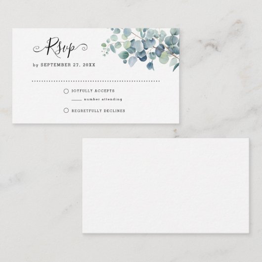 Eukalyptus Sage Green UAWG Spring Wedding Mitteilungskarte (Vorne/Hinten)