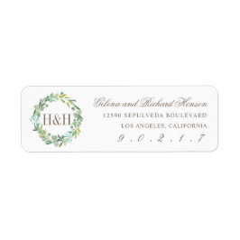 Eukalyptus Sage Green Watercolor Floral Monogram