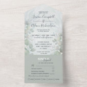 Eukalyptus Sage Green Watercolor Wedding All In One Einladung (Innen Boden)