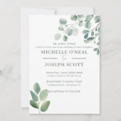 Eukalyptus Sage Green Watercolor Wedding Einladung (Vorderseite)