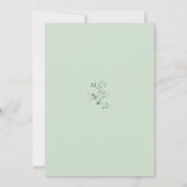 Eukalyptus Sage Green Watercolor Wedding Einladung (Rückseite)