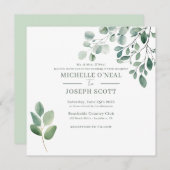 Eukalyptus Sage Green Watercolor Wedding Einladung (Vorne/Hinten)