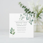 Eukalyptus Sage Green Watercolor Wedding Einladung (Stehend Vorderseite)